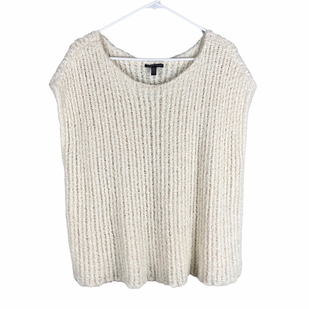 Eileen fisher cream colored organic cotton top